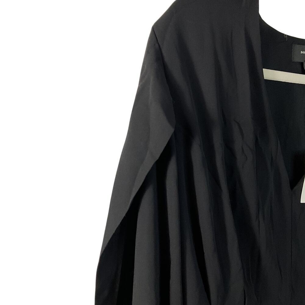 Banana Republic Black V-Neck Pleated Waist Long Sleeve Blouse - Size 14 - Picture 7 of 7